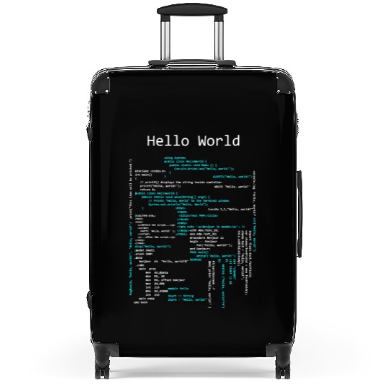 Hello World Coding Computer Programming Languages Suitcases