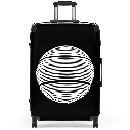 Geometric Planet Sphere With Stripes Suitcases
