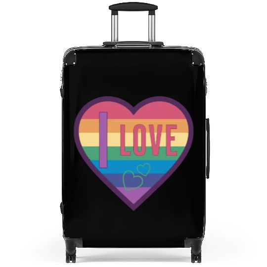 colorful heart rainbow unisex love for everyone Suitcases