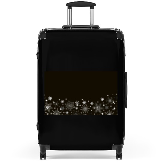 Elegant Black Silver Snowflakes Suitcases