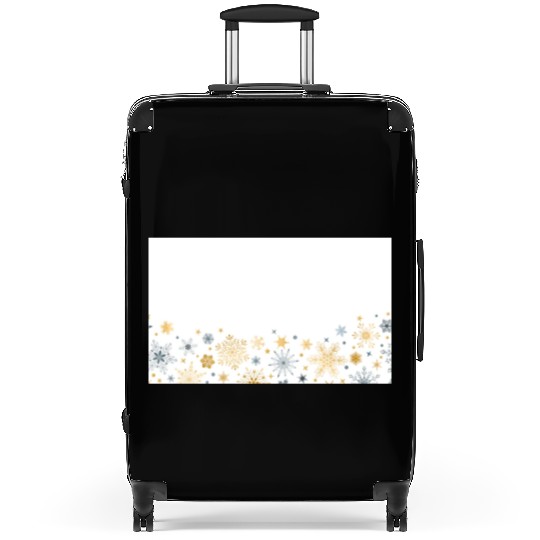 Elegant Snowflakes White Gold Silver Suitcases