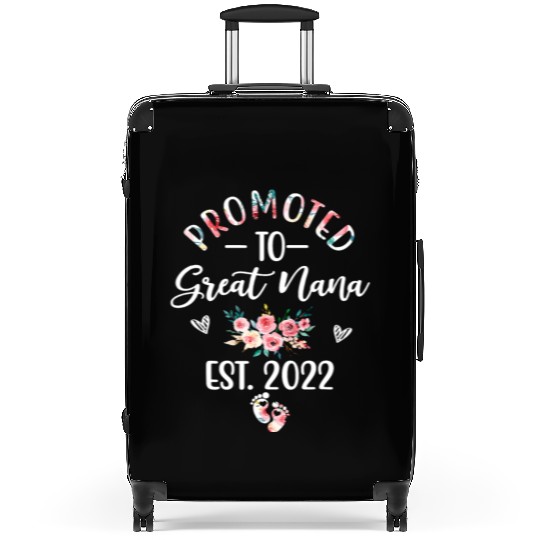 Promoted To Great Nana EST 2022 Funny Floral T Shi Suitcases