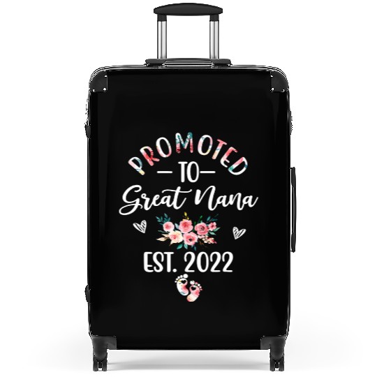 Promoted To Great Nana EST 2022 Funny Floral T Shi Suitcases