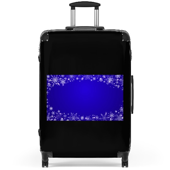 Modern Navy Blue Snowflakes Pattern Suitcases