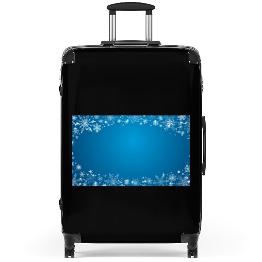 Blue Snowflakes Pattern Suitcases