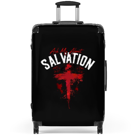 ASK ME ABOUT SALVATION (BLOOD-WHITE) Suitcases