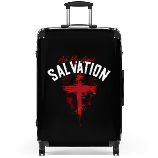 ASK ME ABOUT SALVATION (BLOOD-WHITE) Suitcases