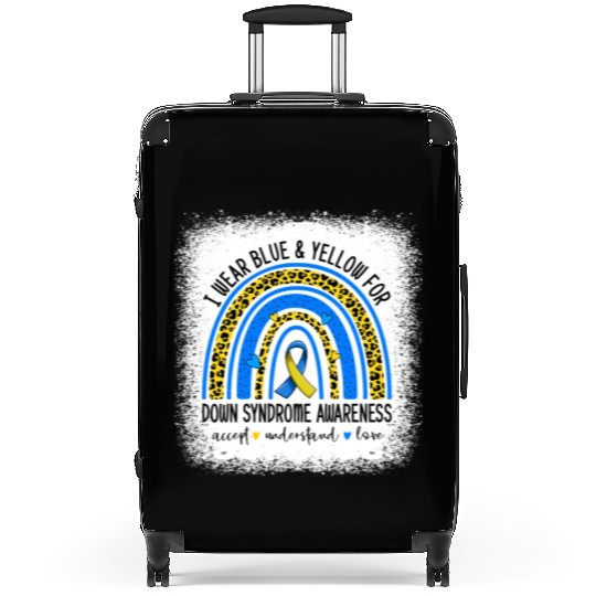I Wear Blue Yellow For Down Syndrome Awareness Suitcases