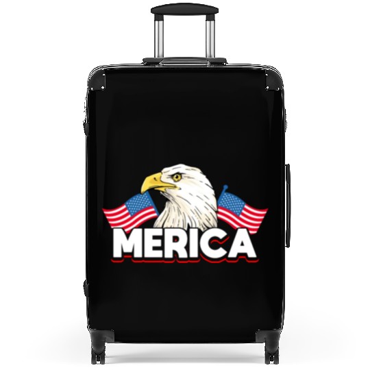 Merica Bald Eagle US Flag Independence Suitcases