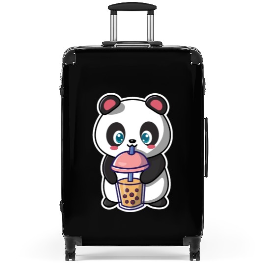 Panda Bear Boba Milk Tea Funny Bubble Tea Lovers Suitcases