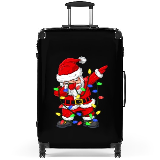 Dabbing Santa Claus Christmas Tree Lights Boys Kid Suitcases