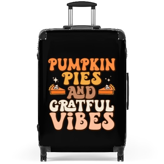 Retro Pumpkin Pies Grateful Vibes Thanksgiving Suitcases
