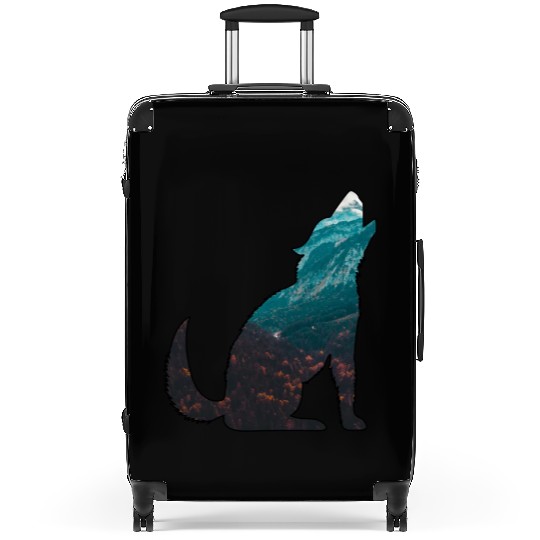 The Wilderness calls Wolf Forest Mountains Nature Suitcases