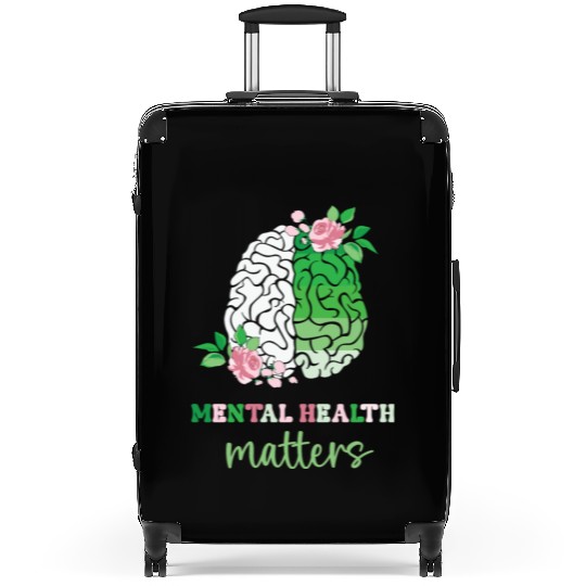 Green and Pink : Mental Health Matters Suitcases