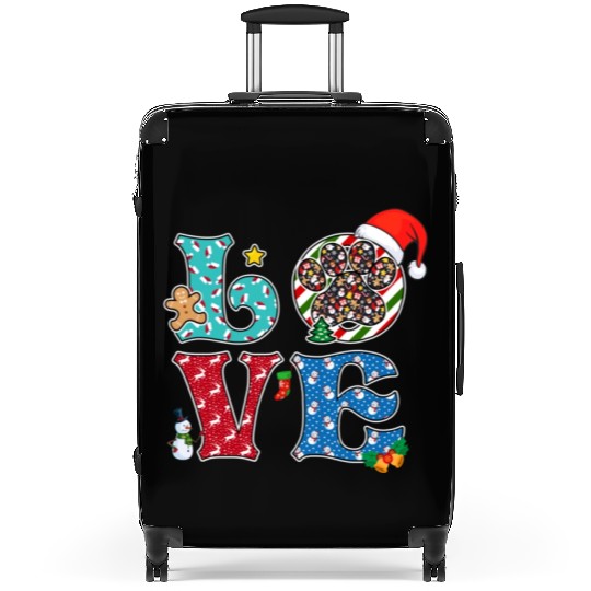 I Love Dog Dog Paw Print Christmas Suitcases