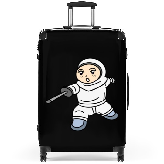 Cartoon kid fencing Suitcases