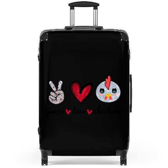 Peace Love Chickens Funny Chicken Lover Farmer Suitcases
