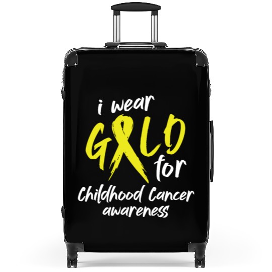I Wear Gold For Childhood Cancer Awareness Suitcases