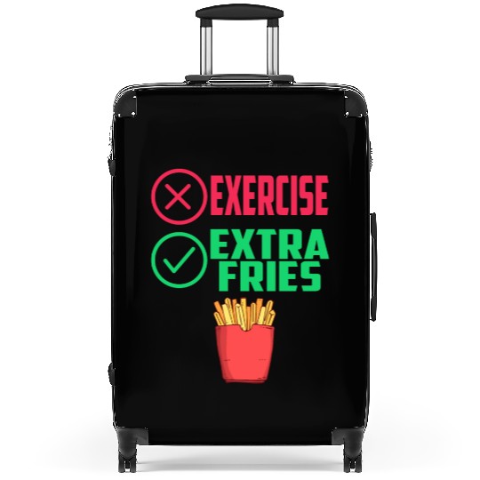 Exercise Extra Fries Chips Workout Gym Suitcases