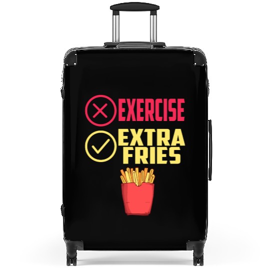 Exercise Extra Fries Chips Workout Gym Suitcases