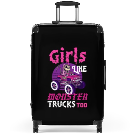 Girls Like Monster Trucks Grim Reaper Halloween Suitcases