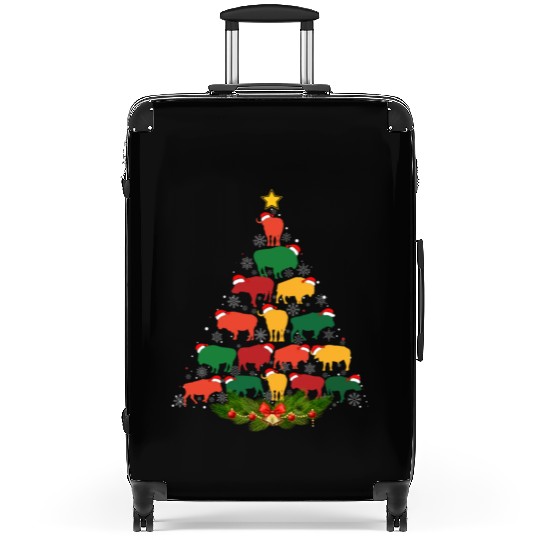 Family Matching Christmas Pajama Buffalo Xmas Tree Suitcases