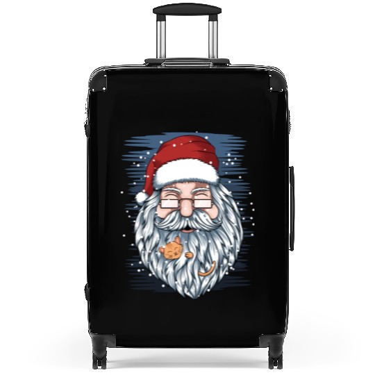 santa and kittens merry christmas Suitcases