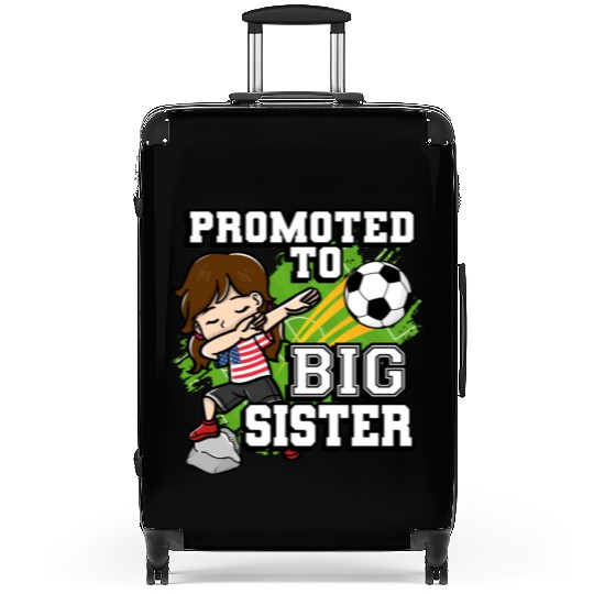Promoted To Big Sister Soccer Player American Flag Suitcases