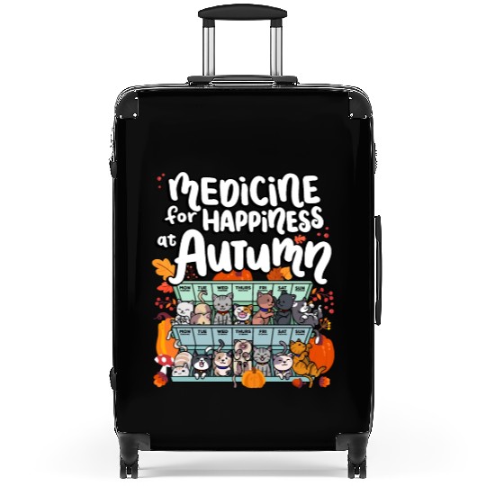 Medicine For Happiness At Autumn Weekdays Days Suitcases