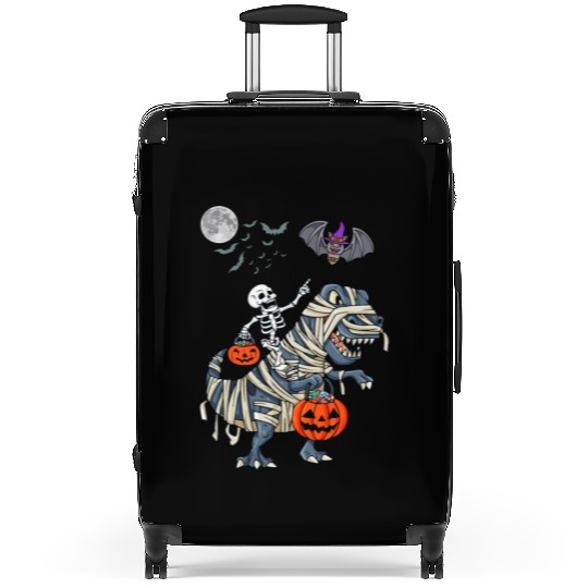 Funny Skeleton Riding Mummy dinosaur Halloween Suitcases
