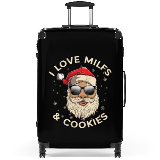 I Love Milfs and Cookies Funny Naughty Santa Claus Suitcases