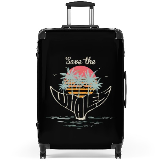 Save The Whales Retro Orca Killer Whale Suitcases