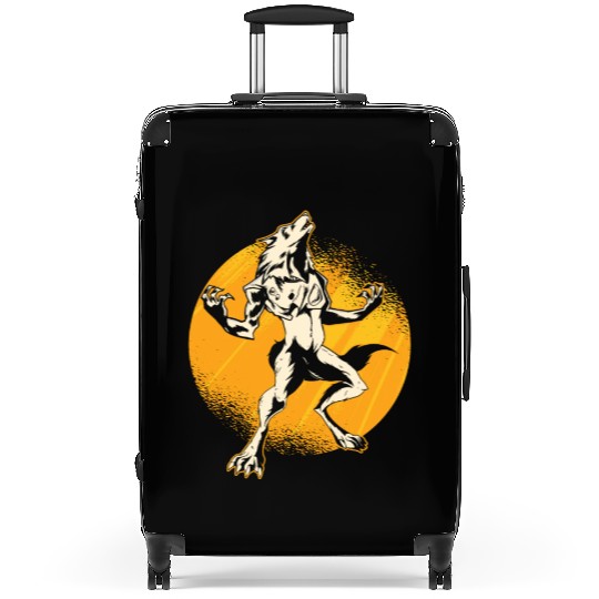 Halloween Monster Line Art Werewolf Horror Suitcases
