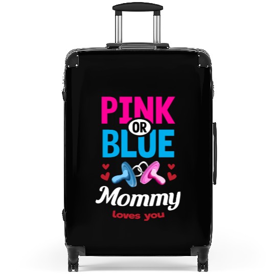 Pink or Blue Mommy Loves You Gender Reveal Party Suitcases