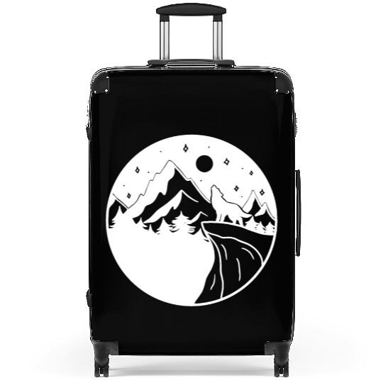 Wolf on the Mountain Suitcases