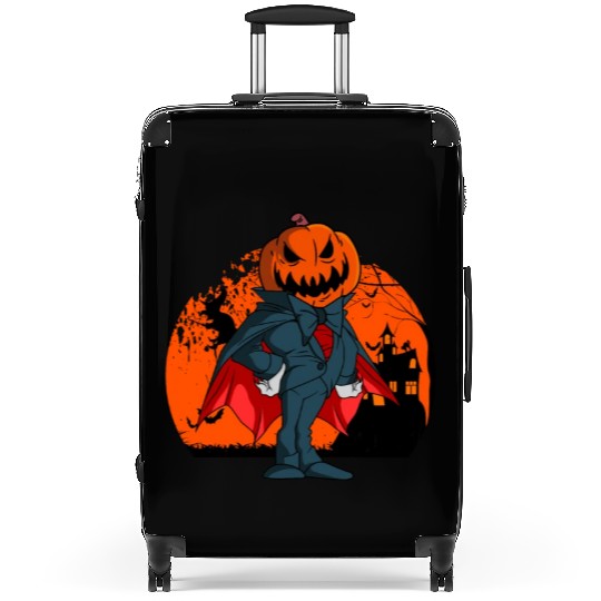 Vampire Pumpkin Head Jack O' Lantern Halloween Suitcases