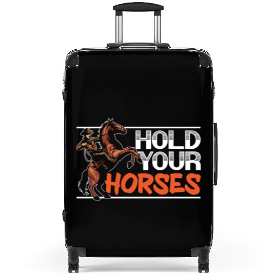 Hold Your Horses Western Rodeo Riding Cowboy Suitcases