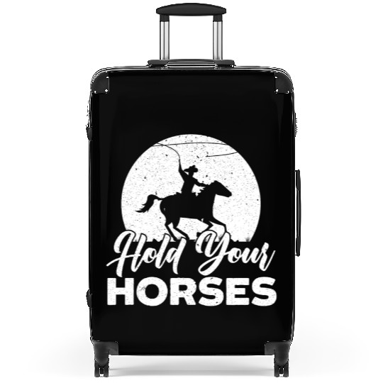 Hold Your Horses Western Rodeo Riding Cowboy Suitcases