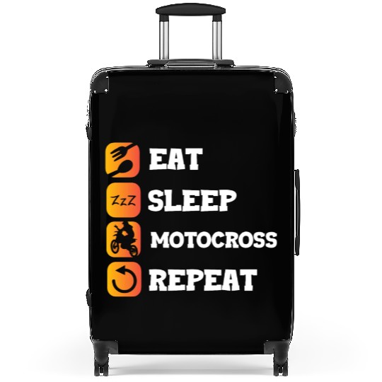 Eat Sleep Repeat Motocross Motorcycle Biker Helmet Suitcases