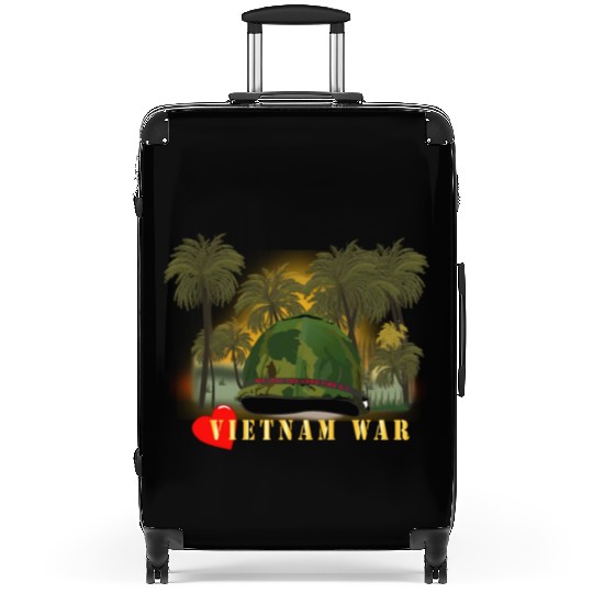 Vietnam Era Helmet Cover - MELOVEYOULONGTIME GI w Suitcases