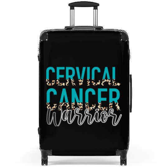 Cervical Cancer Awareness Month Warrior Teal White Suitcases