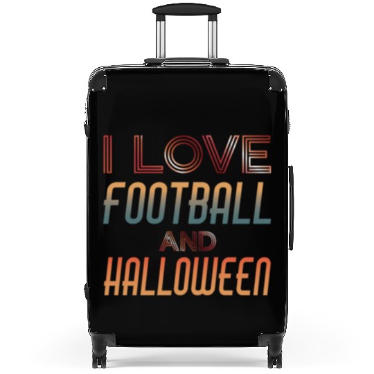 I Love FOOTBALL and Halloween Spooky October Retro Suitcases