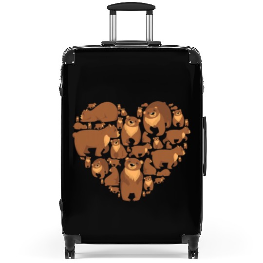 Grizzly Bear lover heart bear love camping hiking Suitcases