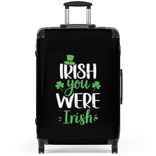 Irish You Were Irish Green Cloverleaf Suitcases