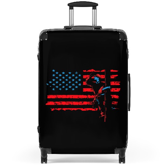 Lineman Electrician US Flag Gift For Men And Women Suitcases