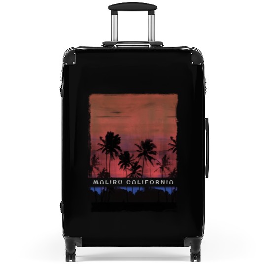 Malibu California Vacation Souvenir Palm Tree Suitcases