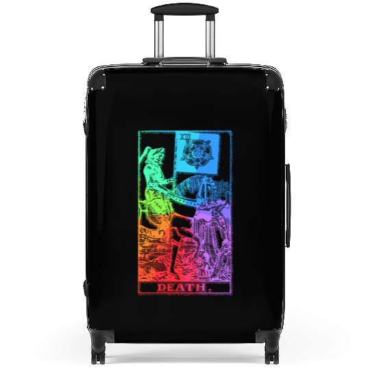 Death Tarot Card Psychic Occult Pagan Witch Rainbo Suitcases