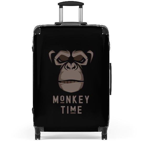 It's Monkey Time Cute Adorable Funny Monkey Face Suitcases