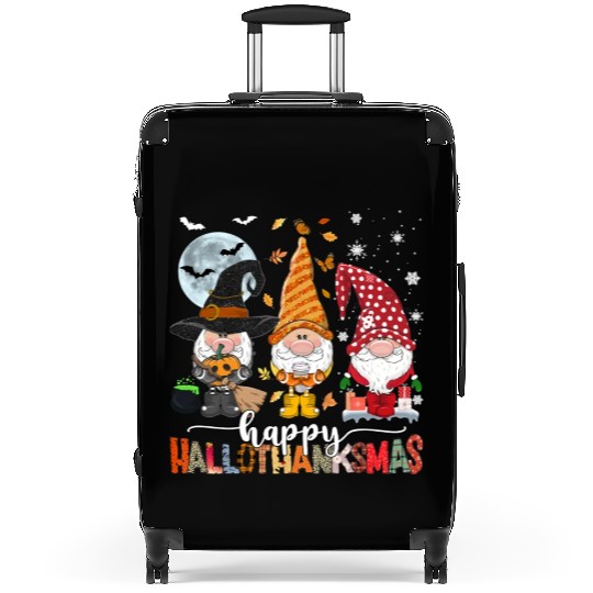 Happy Hallothanksmas Gnomes Lover Halloween Suitcases