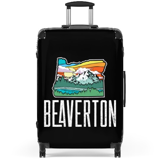 Beaverton Vintage Oregon Nature Outdoors Retro Gra Suitcases